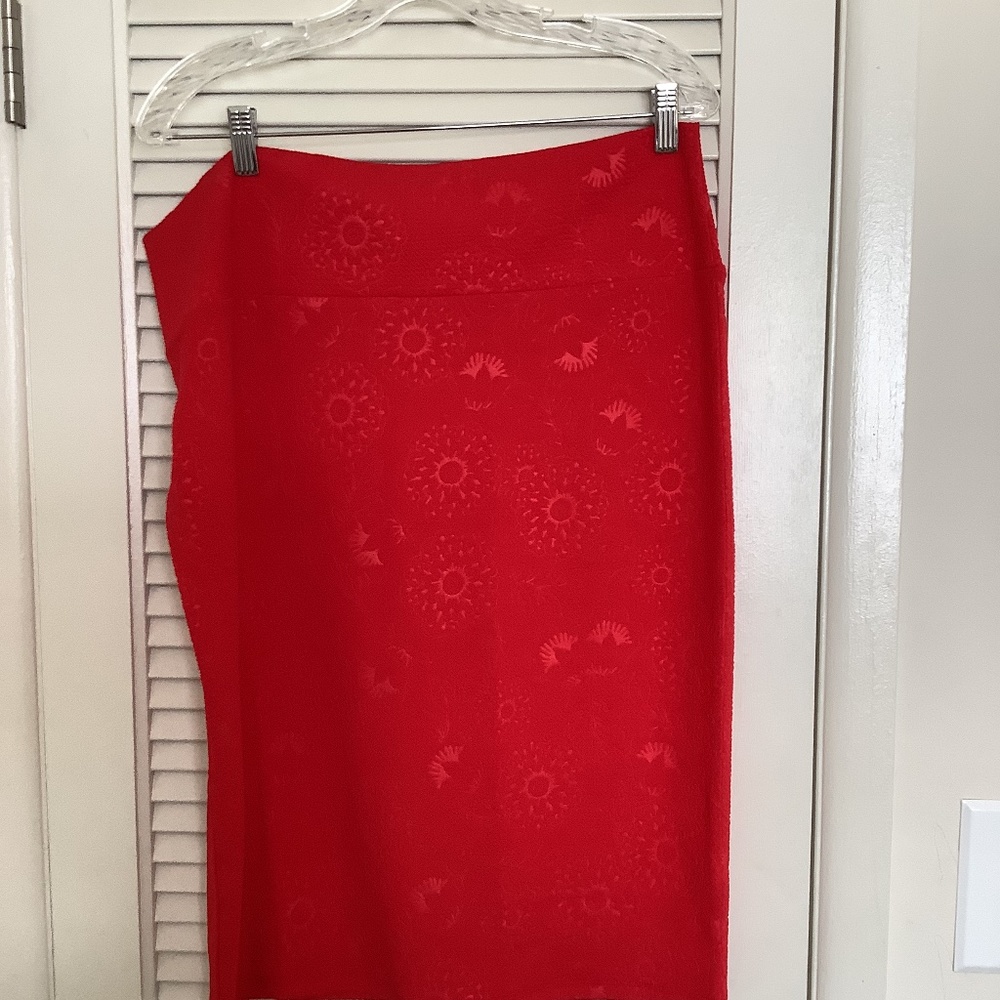 LulaRoe red flower print skirt, NWT, size 2xl